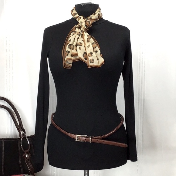 NWOT Talbots Dark Cognac Genuine Leather Braided Rope Ornate Silver Metal Buckle - Picture 8 of 8